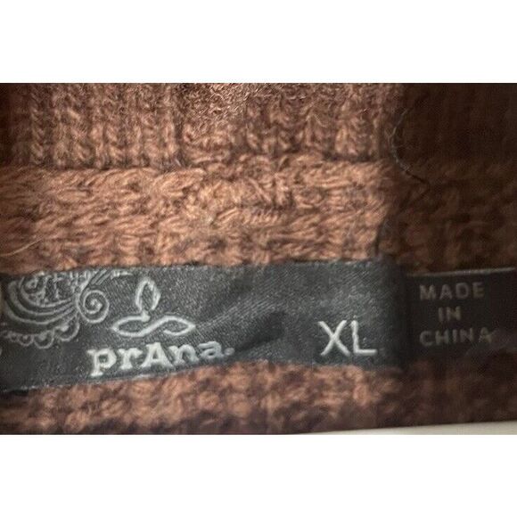 Prana Size XL Pullover Sweater Women's  Wool Blend Warm Brown Cowl Neck - Picture 4 of 9
